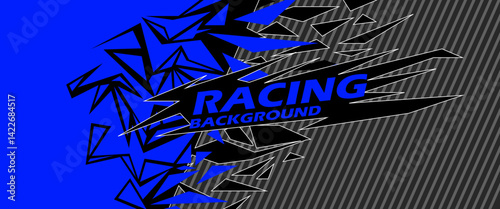 van livery design vector. abstract race style background with shattered glass concept for vehicle vinyl sticker wrap