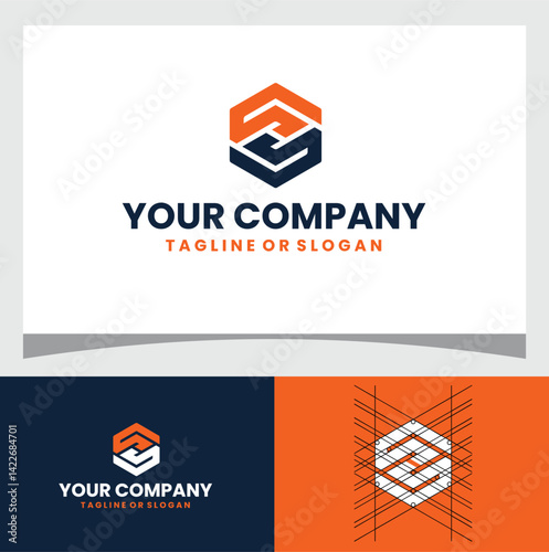 Letters SS logo synchronized hexagon logo for construction, architecture, repair, housing and real estate company