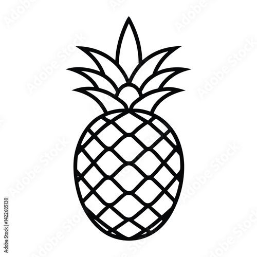 pineapple on a white background vector  illustration