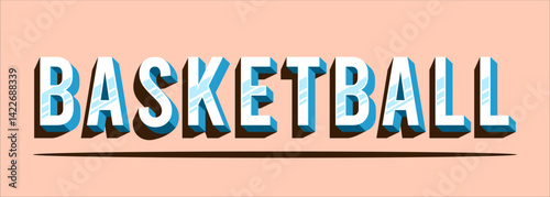 Bold basketball text effect, editable vector for sport themed design and print projects.