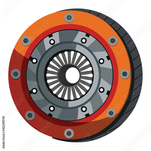 Car clutch shilhotee vector isolated on white background