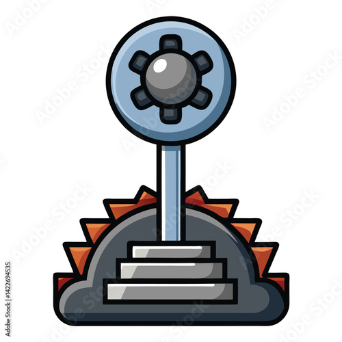 Car gear shift shilhotee vector isolated on white background