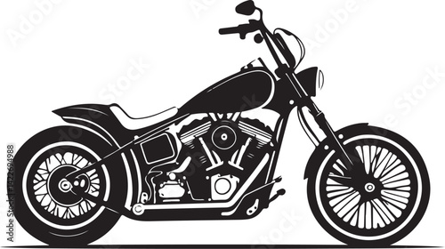 Vintage Motorcycle Silhouette – Ape Hanger Handlebars Style


