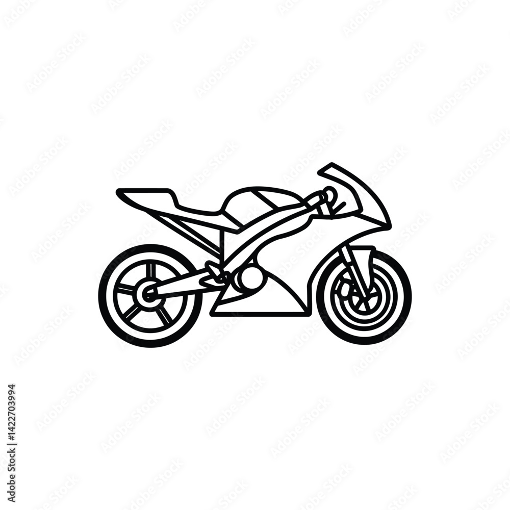 Outline Motorcycle Design with Transparent Background Outline Motorcycle Design with Transparent Background