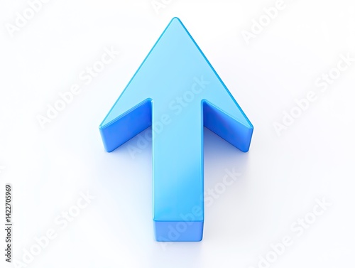 Free Download 3D light blue upward arrow on white. - GFXLoad