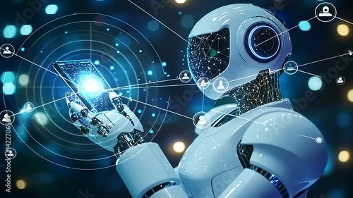 Humanoid Robot Interacting with Advanced Mobile Technology and Social Network