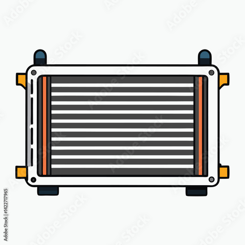 Car radiator shilhotee vector isolated on white background
