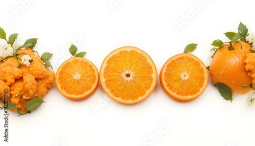 tangerines and leaves