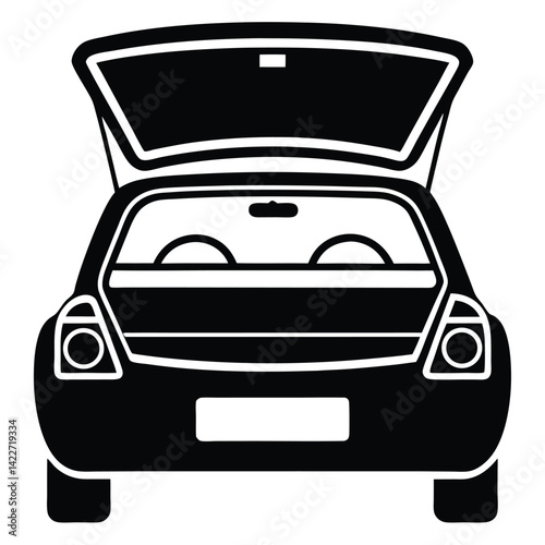 Car trunk shilhotee vector isolated on white background