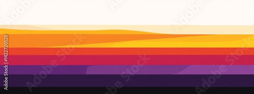 Obraz na płótnie Vector flat illustration of long horizontal stripes in purple, orange, yellow, red, and violet w salonie
