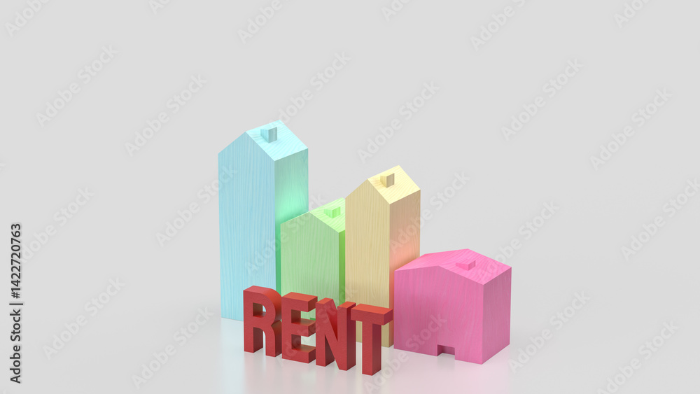 The House wood for property or Building concept 3d Rendering. The House wood for property or Building concept 3d Rendering.
