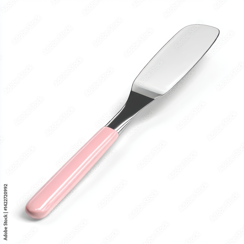 Butter spreader with pink handle isolated on white background Butter spreader with pink handle isolated on white background