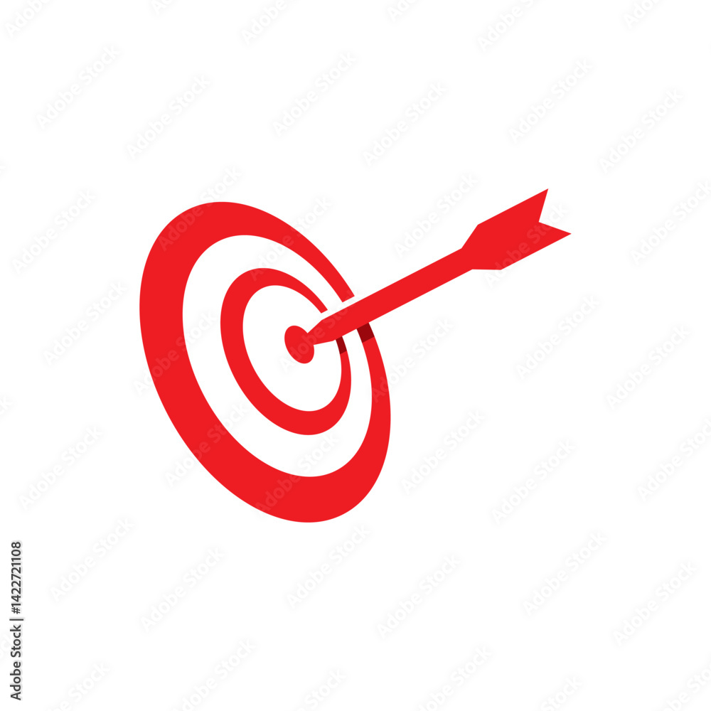 red target icon illustration design, darts logo icon illustration