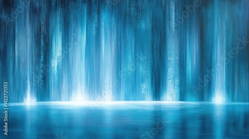 Mystical waterfall cascading into a tranquil pool.