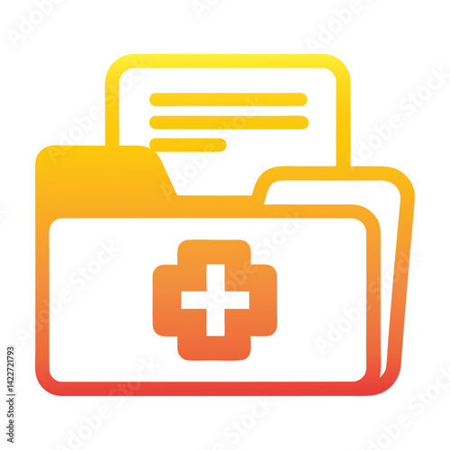 A medical file with cross icon