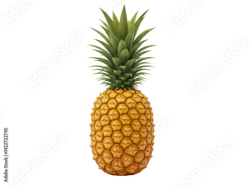 Fresh pineapple tropical fruit png on transparent background