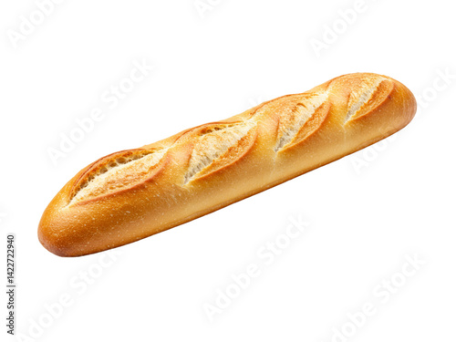 Fresh baked french baguette bread png on transparent background