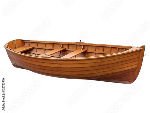 Wooden rowboat small watercraft vessel png on transparent background
