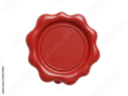 Red wax seal stamp png on transparent background
