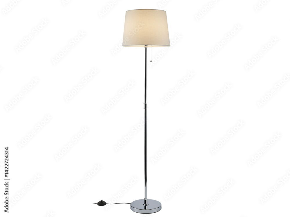 Modern chrome floor lamp shade png on transparent background Modern chrome floor lamp shade png on transparent background