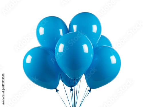 Blue party balloons decoration png on transparent background
