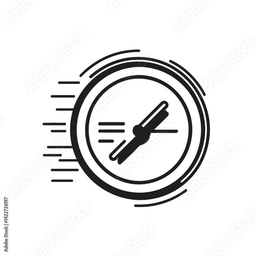 Speedy Chronometer Icon with Motion Lines Fast Delivery Transparent