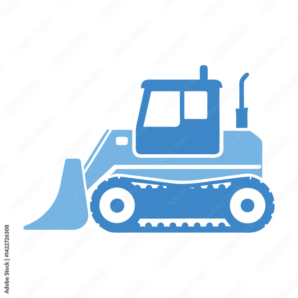 Naklejka premium Bulldozer icon - simple flat design