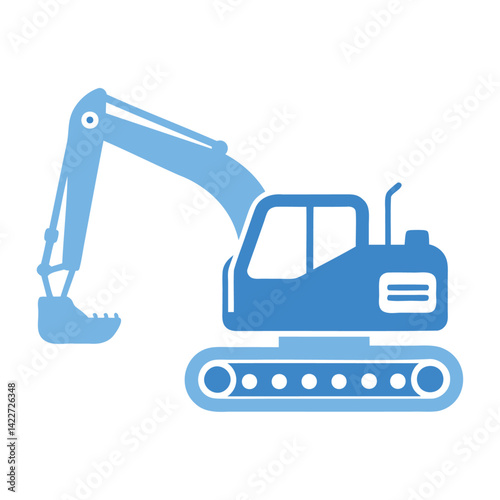 excavator icon - simple flat design