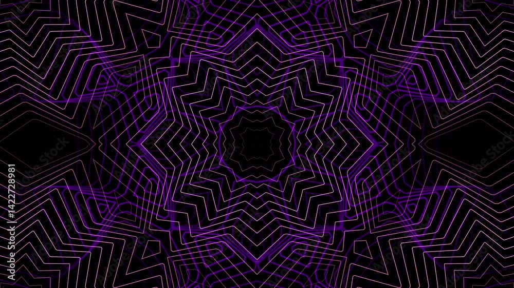 Seamless abstract sparkling kaleidoscope loop on black background Seamless abstract sparkling kaleidoscope loop on black background