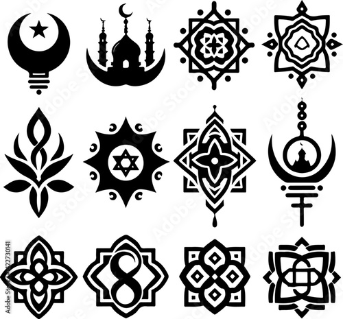 sketch vector illustration silhouette design collection ornament decoration icon logo symbol mascot religious and cultural religion ethnic traditional modern  