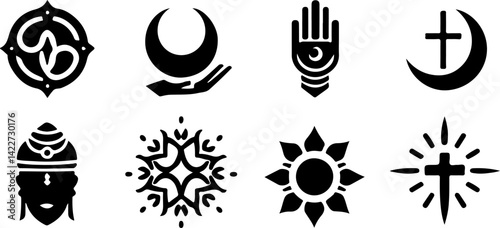 sketch vector illustration silhouette design collection ornament decoration icon logo symbol mascot religious and cultural religion ethnic abstract modern 