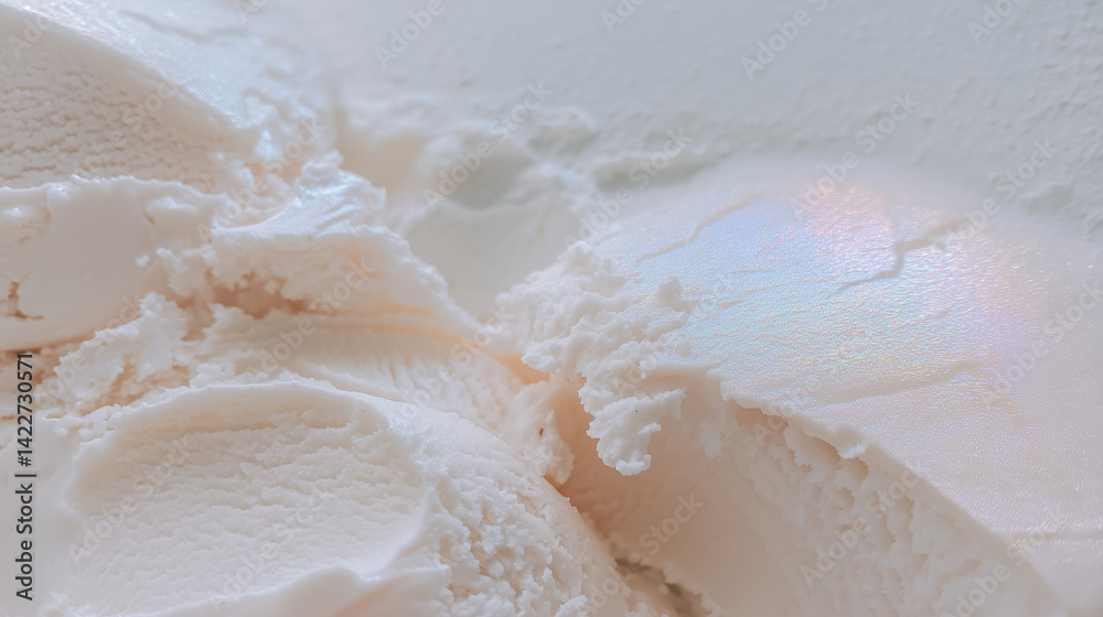 White vanilla ice cream macro – minimalist creamy food aesthetic