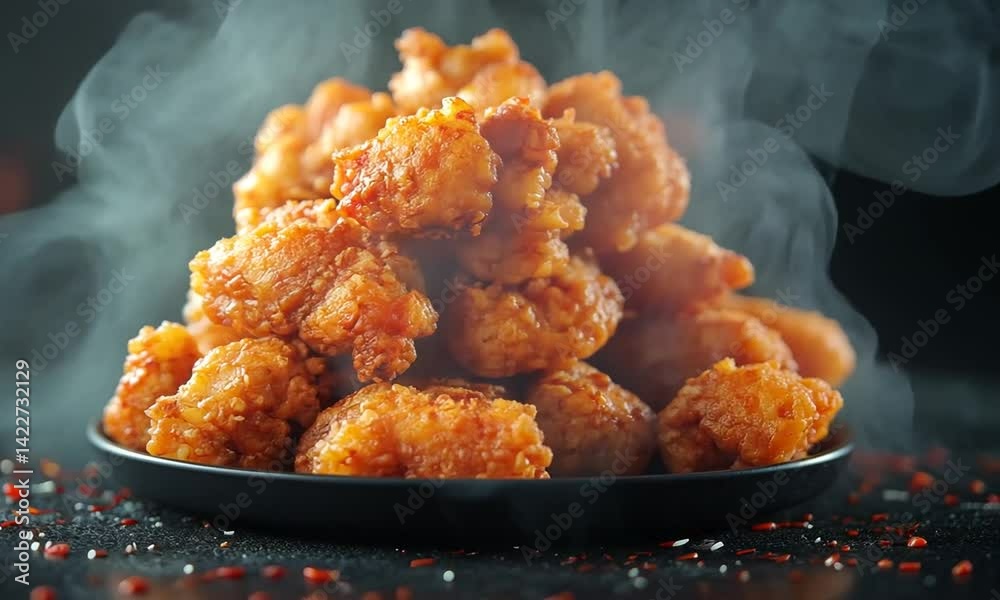 fried chicken wings with sauce
