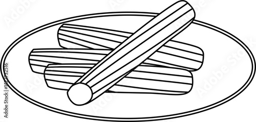 Churros outline vector