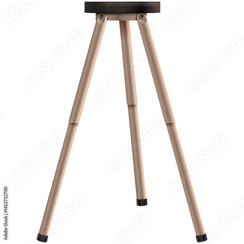 old camera on tripod isolated on white