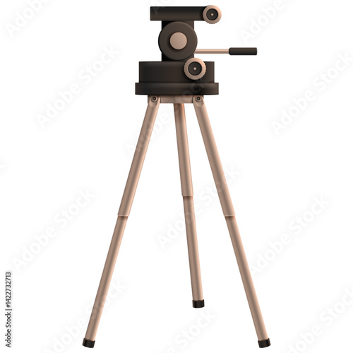 old camera on tripod