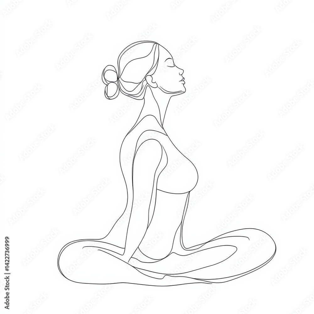 You said:
Woman Yoga Minimalist One Line Drawing. Woman Yoga Pose Line Art Trendy Illustration. Lifestyle Modern Minimalist Drawing. Female Sport One Line Illustration.