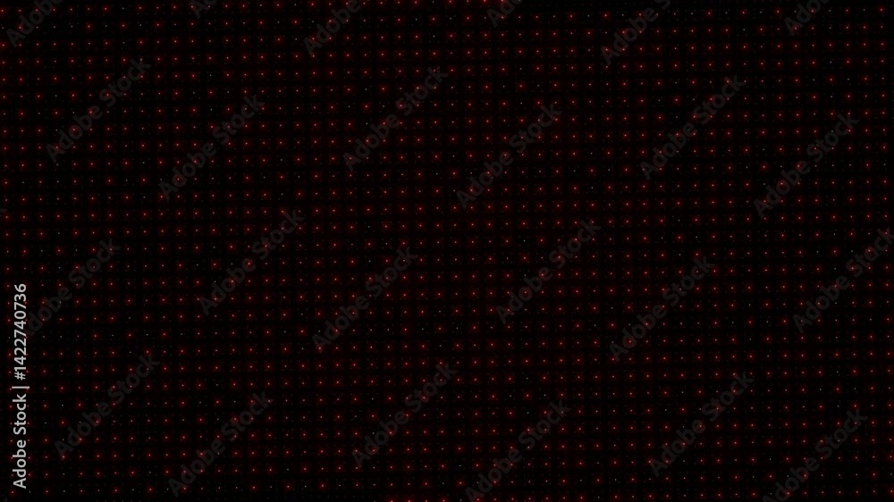 Intense red star grid looping animation with rotating camera motion.