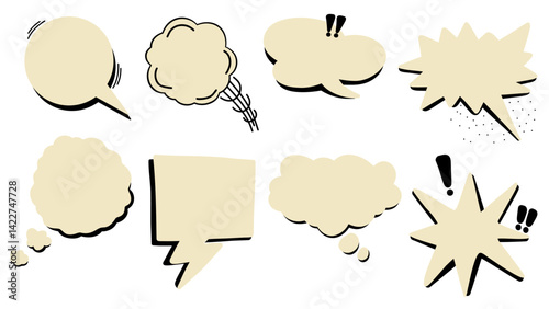 Handrawn Callout Bubble Chat Comic Cartoon Vector Elements