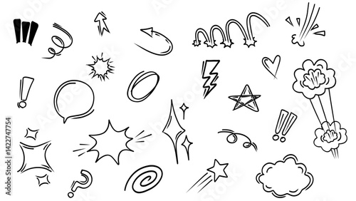 Hand drawn comic character element