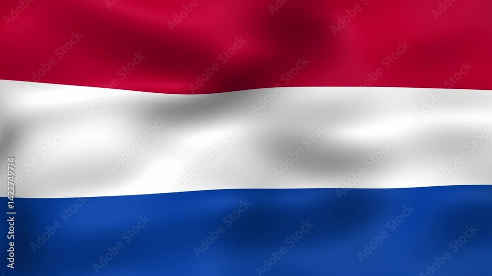 looping netherlands or dutch flag waving animation seamless for background