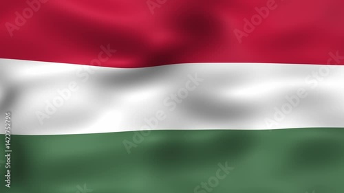 looping hungary flag waving animation seamless for background