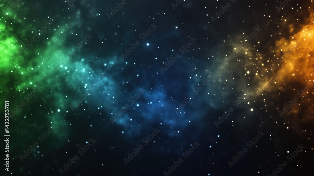 Fototapeta premium Colorful nebulae display star clusters in deep space.