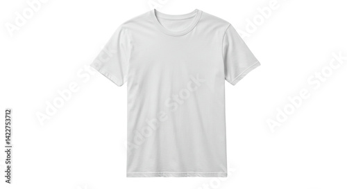 A plain white t shirt is displayed against a black background with short sleeves and a round neckline