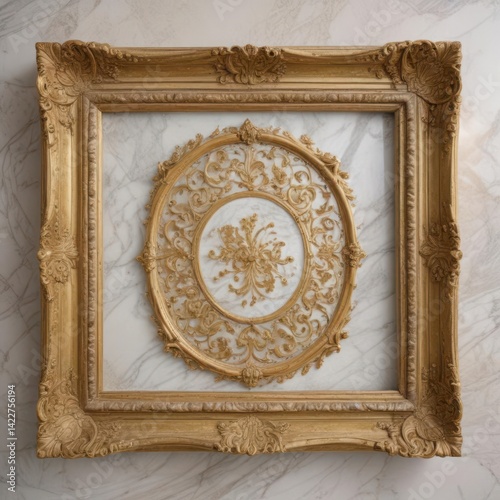 antique picture frame, vintage picture frame, antique picture frame on the wall