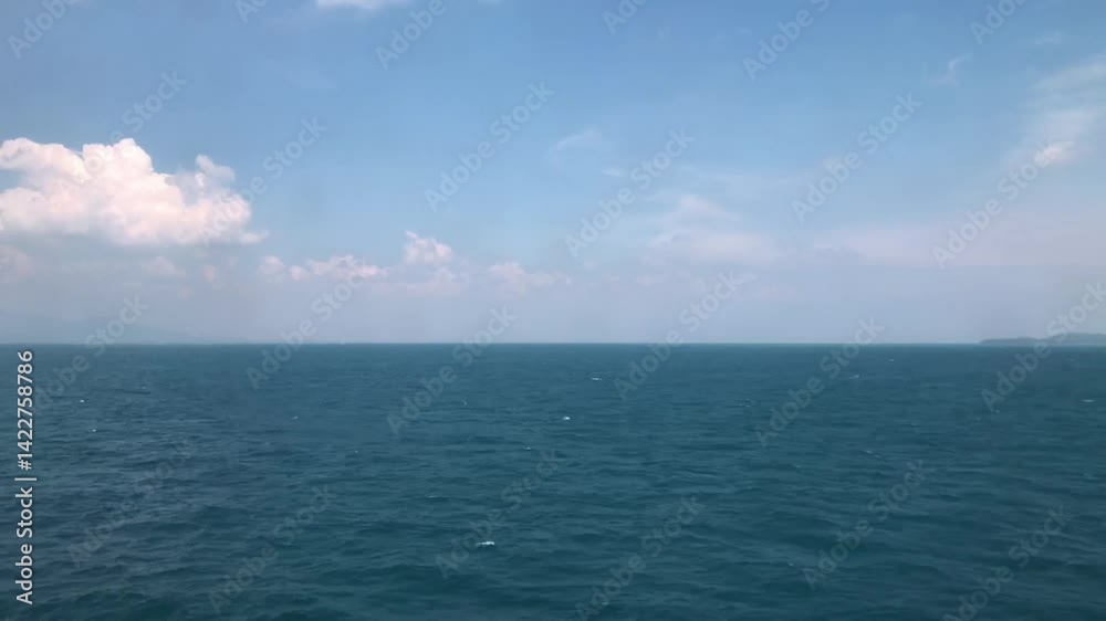 The atmosphere of Pangandaran Beach from the boat. Bandung, West Java, Indonesia The atmosphere of Pangandaran Beach from the boat. Bandung, West Java, Indonesia