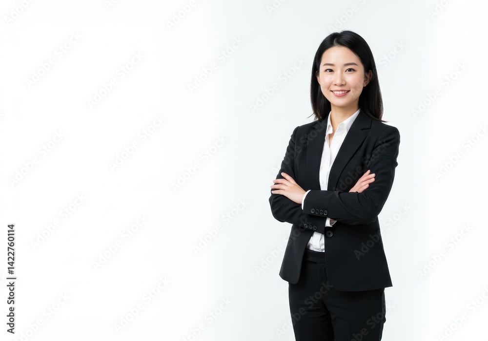 Smiling businesswoman with arms crossed isolated on white background Smiling businesswoman with arms crossed isolated on white background