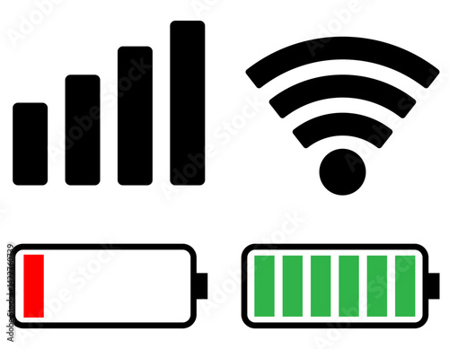 signal wifi battery ico vector design