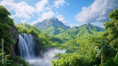Tranquil Waterfall Landscape
