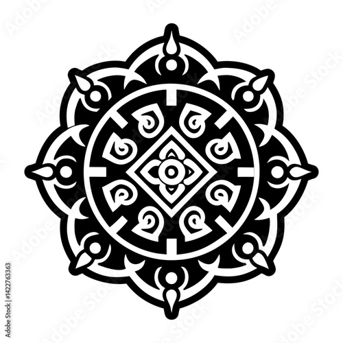 A solid style icon of cosmic symbol tattoo